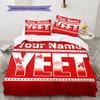 Ink Motto Custom Name Pattern Bedding Quilt Set Quilt Cover Pillowcase Home Birthday Gift(1 * duvet cover + 2 * pillowcase, without core)