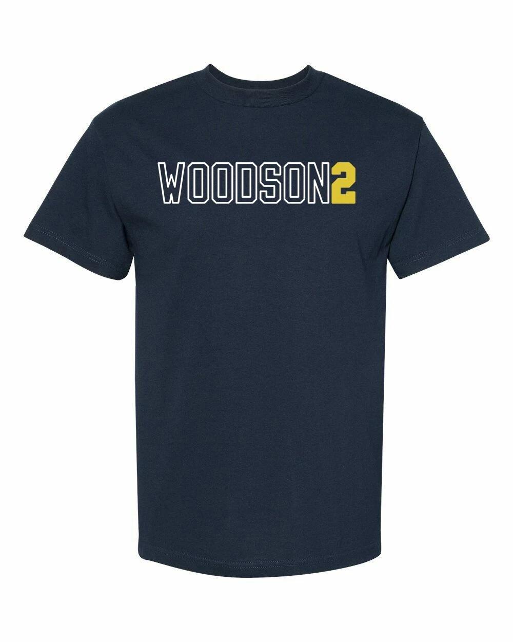 УНИСЕКС Футболка MICHIGAN с именем и номером Woodson #2 S-XL БЕСПЛАТНАЯ ДОСТАВКА! 3XL