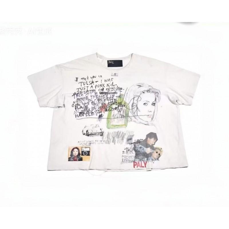 Vintage Washed Cotton Oversized Streetwear Tee Men Women 2026 Loose Fit Graphic Short Sleeve T-Shirt