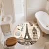 Vintage Eiffel Tower,Round Area Rug,Carpet Rug for Living Room Bedroom Sofa Playroom Decor,Non-slip Floor Mat