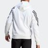 Adidas Striped Logo Print Hooded Sweatshirt Men sweatshirt White IC6720