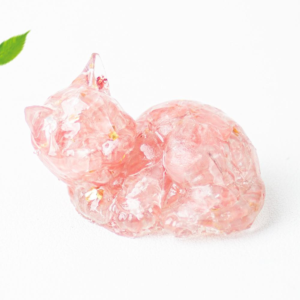 

Resin Art Cat Figurine With Crystals For Home Office Decor Gift For Friends And Family Style M
