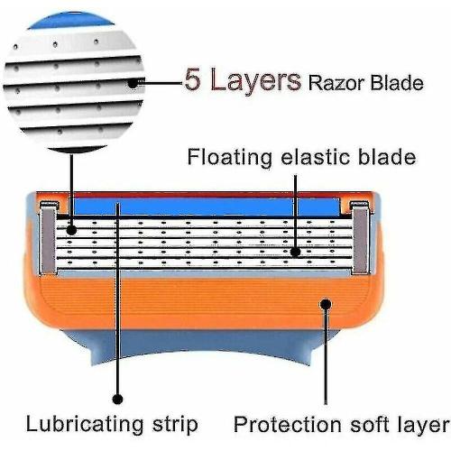 (28pcs) 24 Packs Of 5 Blades For Fusion Proglide Power Replacement Razor Kit-kryp