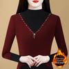 2024 Winter Korean Style Slim Fit Color Block Thick Double-Sided Cashmere Turtleneck Base Layer