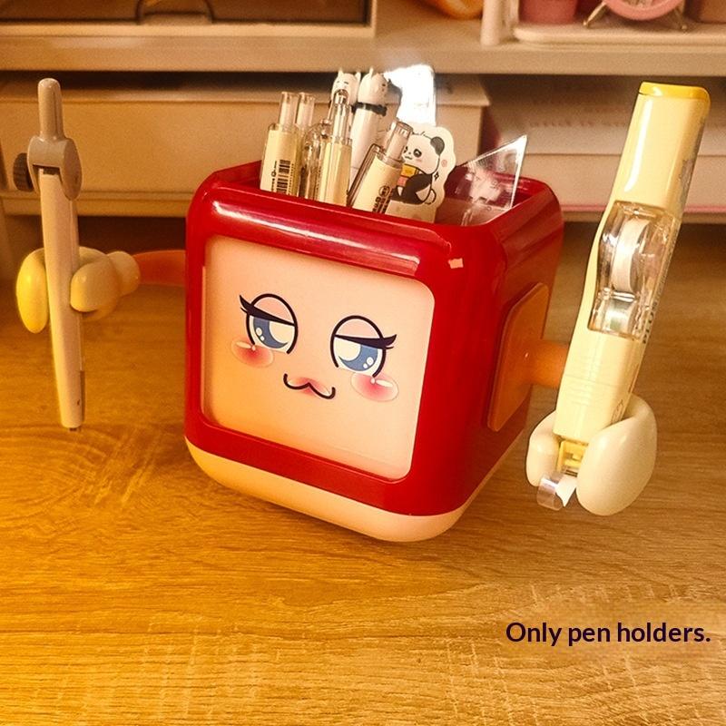 Cartoon Große Augen Stiftehalter Mit Haken Tisch Niedlich Schreibwaren Aufbewahrungsbox Stiftehalter Ständer Schüler Kinder Mädchen Schreibtischorganizer