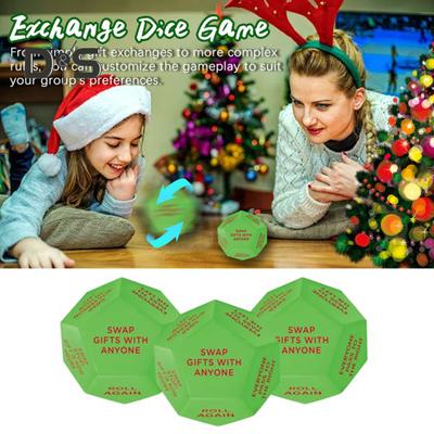 1/2Pcs Santa Swap Gift Exchange Dice 12 Different Sides Christmas Exchange Dice Game Party Supplies for Holiday Fun