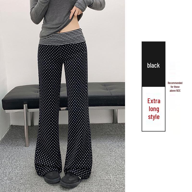Women's American-Style Polka Dot High-Waisted Flare Yoga Pants - Slimming Spring/Summer Sportswear