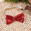 Pet Christmas Collar for Dogs Cats Kitten Puppy Red Glitter Bow Tie for Dog Cat Red Sequin Bow Ties for Cats Dogs Christmas Accessories for Dog