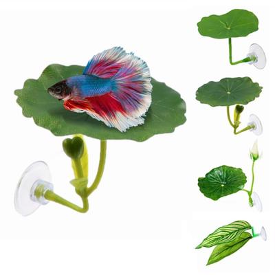 Plastic Frog Geckos Platform Simulated Lotus Leaves Suction Cup Fish Hiding Habitat Rest/Hiding/Spawning Reptile Basking Area