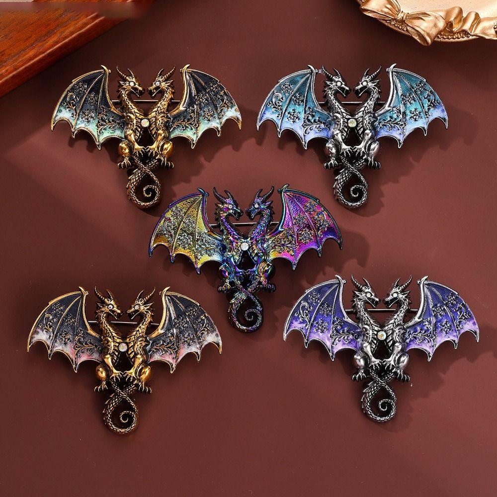 Sparkling Metal Dragon Brooches Novelty Elf Animal Brooch Fashion Brooch Pins Prom