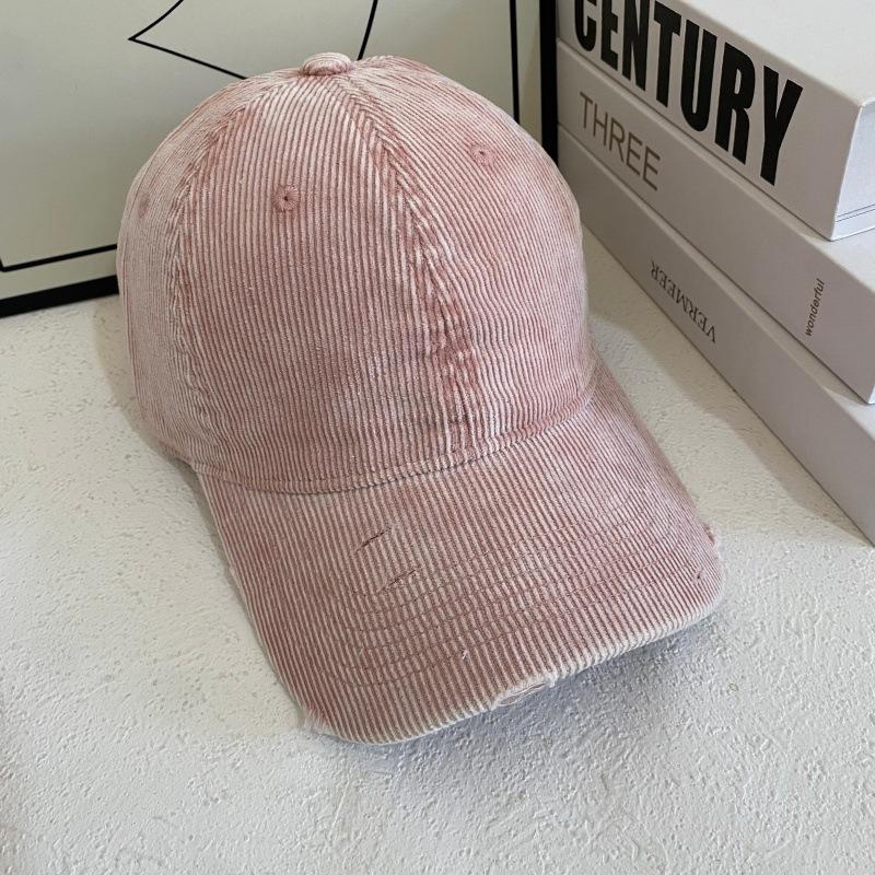 Vintage Washed Corduroy Ripped Baseball Cap Men Women Same Style Men Women Corduroy Ripped Dad Hat