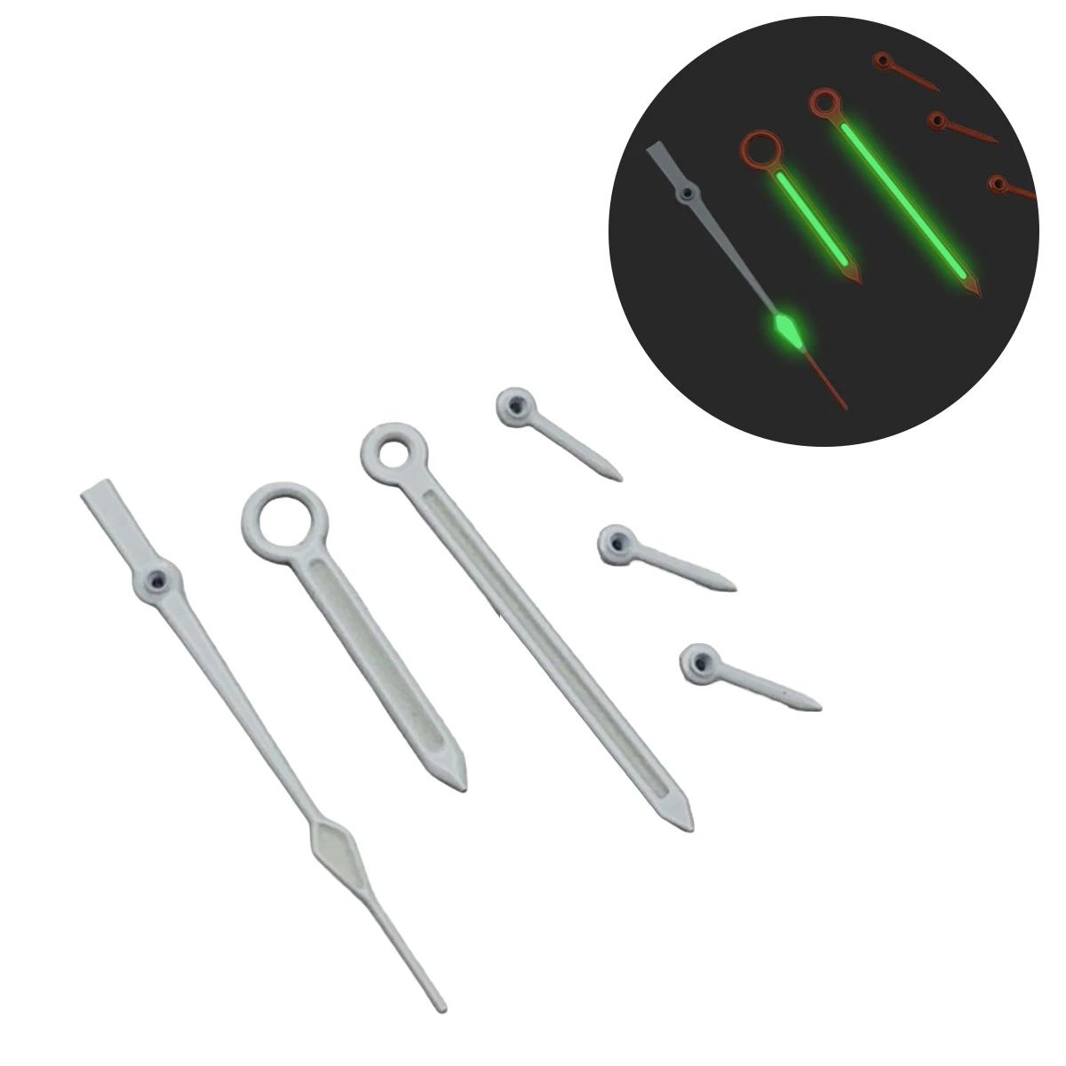 

VK63 Watch Hands Quartz Green Luminous 6-Hands Fit VK63 Automatic Movement Black White Watch Needle Accessories