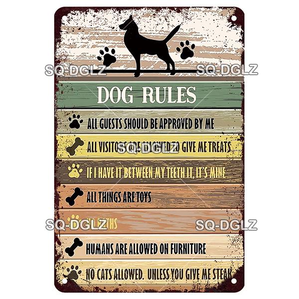 Warning Vintage Metal Sign Beware of Dog Tin Sign Shop Metal Plaque Decoration Plate Decor For Pub Bar Wall Decor Poster Gift