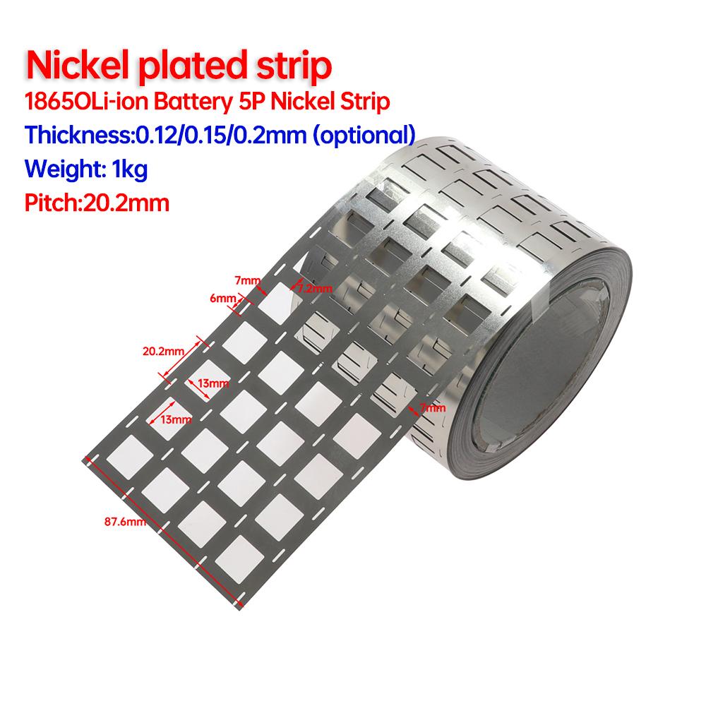 1KG Niklový proužek 2P 3P 4P 5P 6P 0,15*18,5mm Poniklovaný ocelový proužek Pro svařovací pásku niklového pásku pro lithiové bateriové články 18650