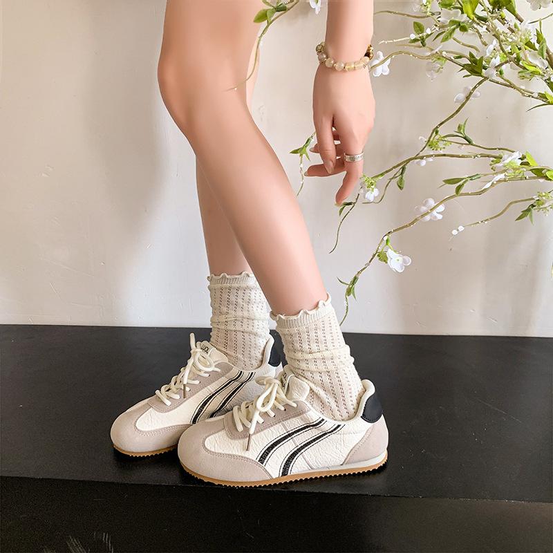 2025 new retro German training shoes women's shoes spring versatile flat-soled Forrest Gump shoes student white shoes casual board shoes