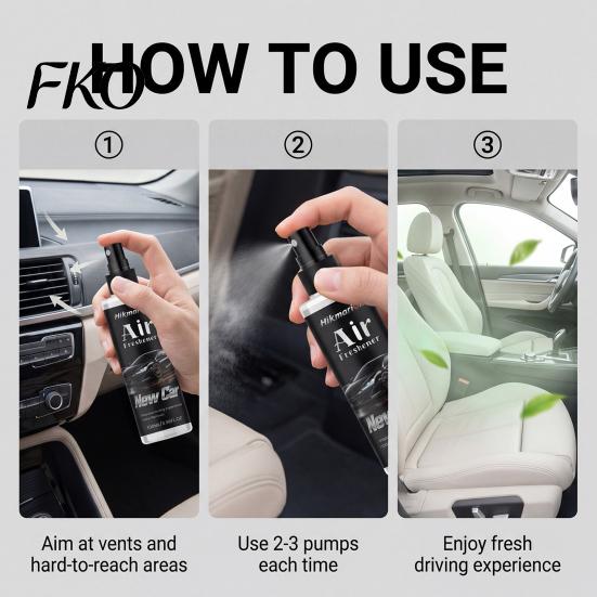 Leather Scent Car Spray Air Freshener Spray, New Odor Eliminator for Smoke Long-lasting Food Pet, 100ml Fresh Fragrance Vehicle Interior,