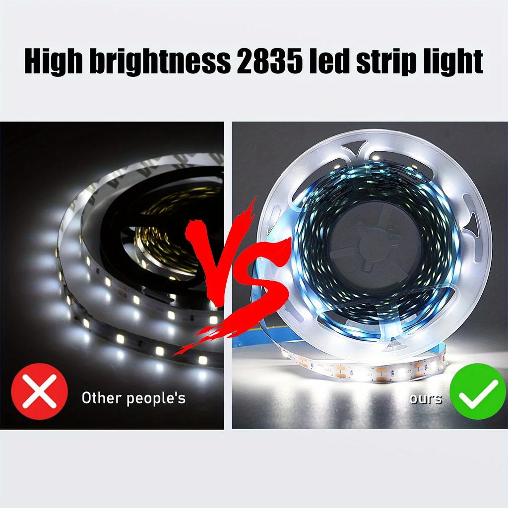 5V USB LED Strip Light White/Warm White – Flexible SMD 2835 Tape, Cuttable & Self-Adhesive for TV Backlight Cabinet Home Lighting