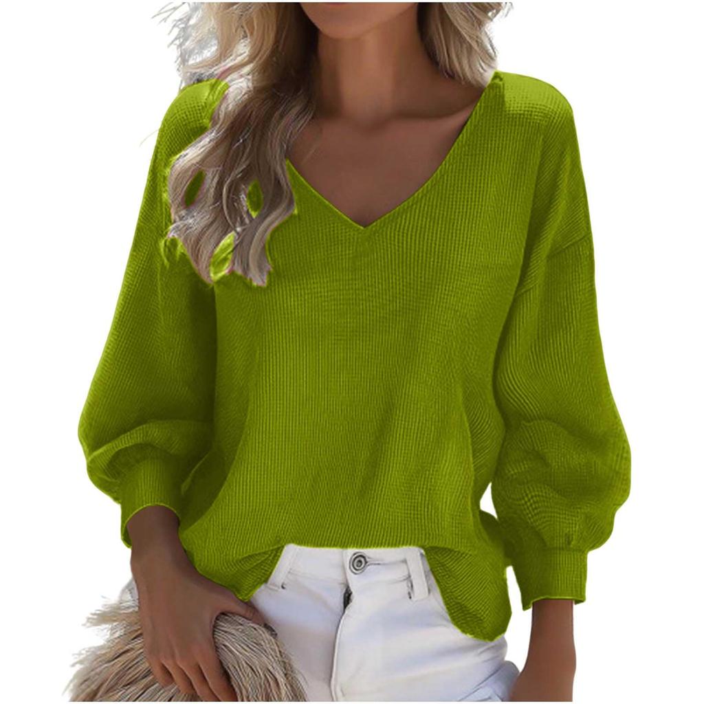 Women's Casual Fashion Long-sleeved V-neck Drawstring Sweatshirt