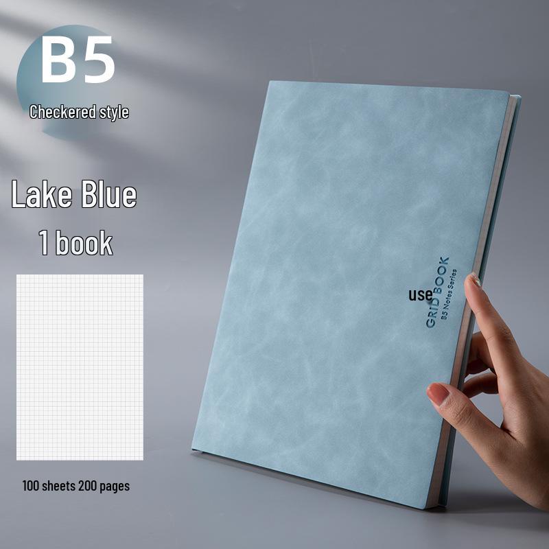 Hand-Painted Grid Notebook: Stylish A5/B5 for College Students with Thick Pages, A4 Journal