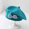 Children's Beret Baby Girl Outdoor Hat Spring Autumn Korean Style Fashionable Breathable Warmth Windproof Knitted Wool Painter's
