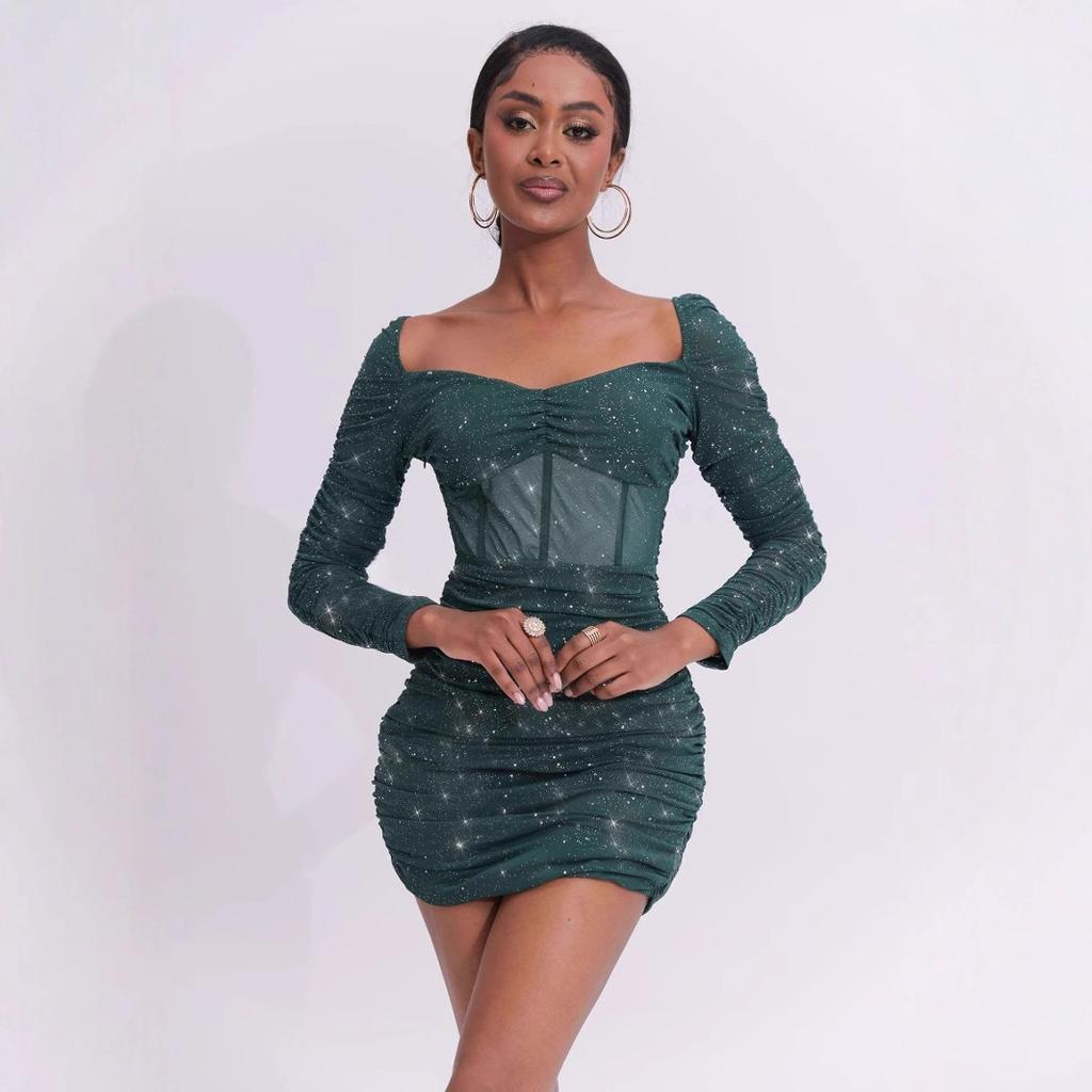 Europa e Stati Uniti Popolare Sexy Abito da Donna Sexy Slim Moda Tendenza Alta Sensazione Abito con Paillettes