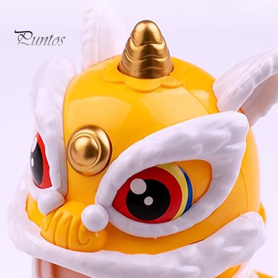 Solar Lion Car Dashboard Ornaments Chinese Style Lucky Lion Dance Model Solar Powered Home Decoration 2024 Year of The Dragon Gift for Drivers