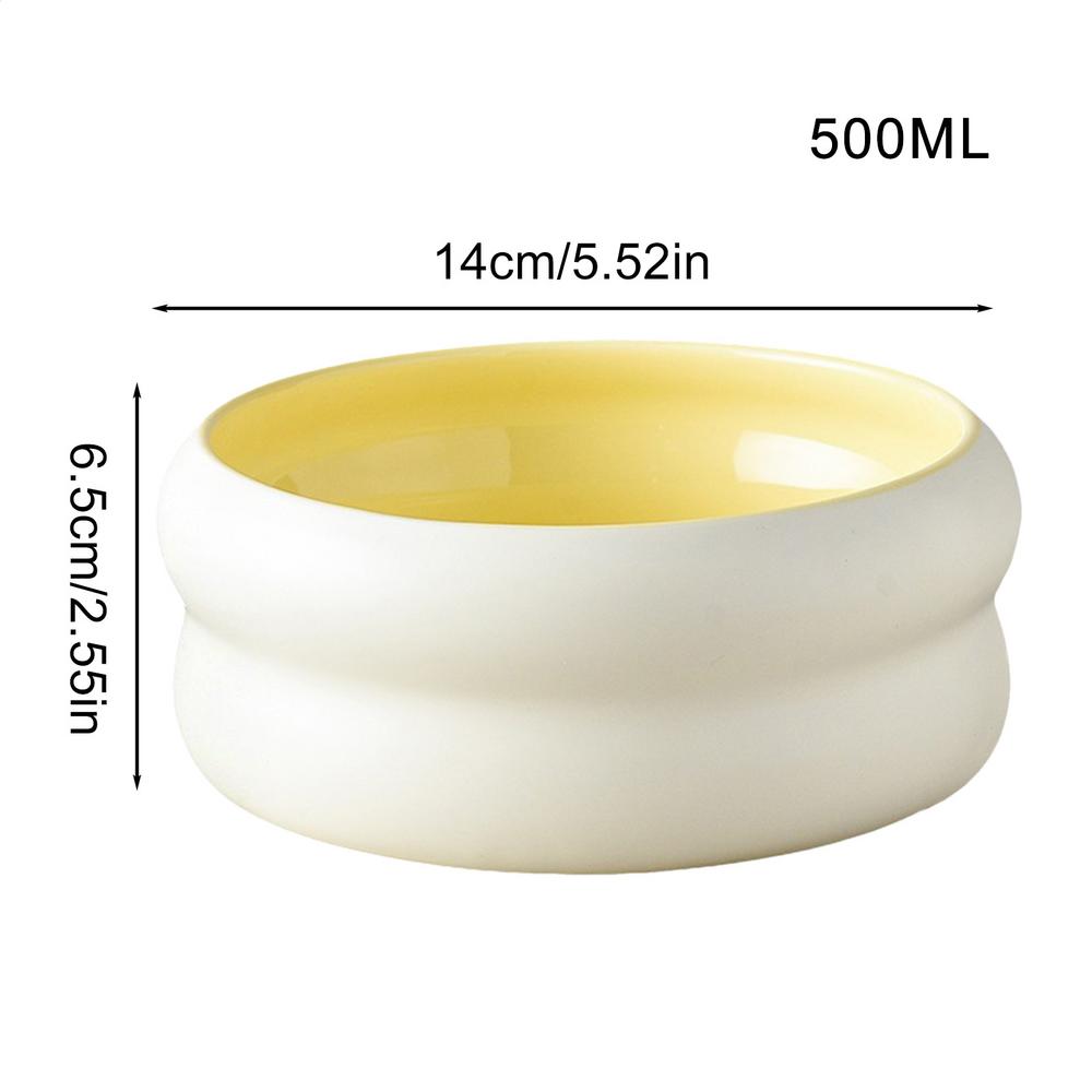 

Cat Bowls Ceramic Water Bowl For Cats Kitten Feeding Dish Microwave Safe Dish For Veterinary Pet Puppy Travel Household жовтий
