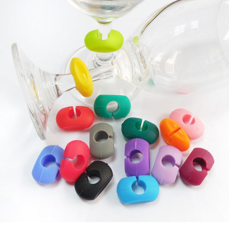 12PCS Party Dedicated Suction Cup Wine Glass Silicone Label Silicone Wine Glasses Recognizer Marker Tea Accessories