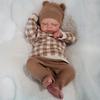 BZDOLL 48cm 19inch Vinyl-Gliedmaßen und Stoffkörper Reborn Babypuppe mit 3D-bemalter Haut und sichtbaren Adern Kunstspielzeug schlafendes Bebe Spielhaus Spielzeugpuppen