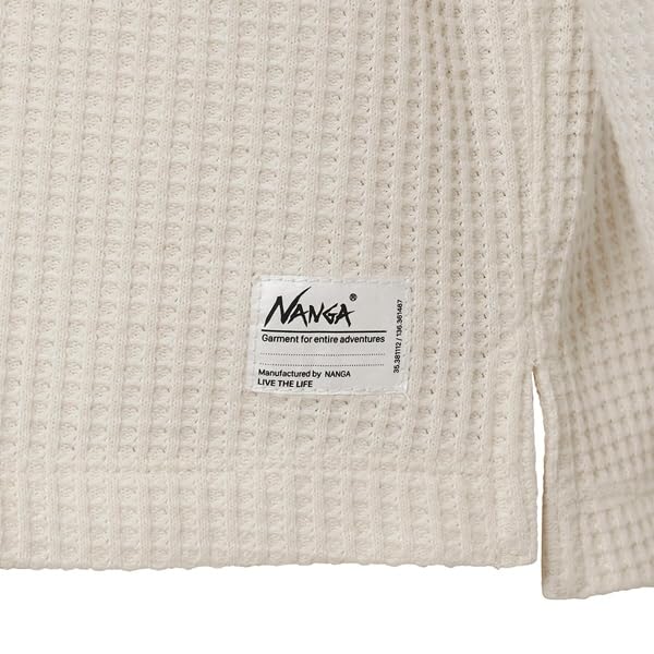 NANGA ECO HYBRID WAFFLE L/S TEE (White, Medium, Size M) NW2311-1G218