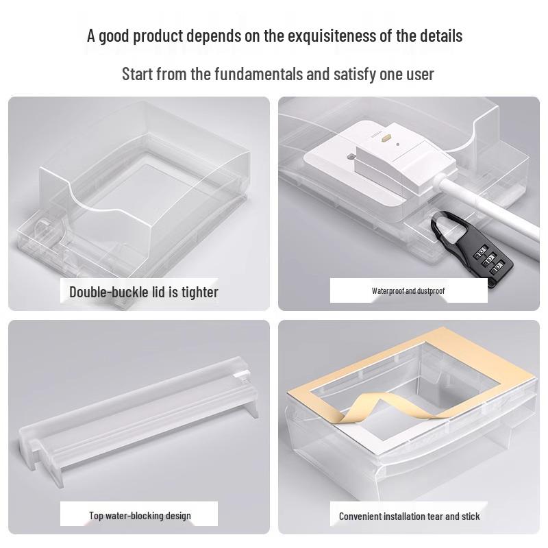 Type 86 Waterproof Switch & Socket Splashproof Cover - Transparent Adhesive Power Protection for Bathroom