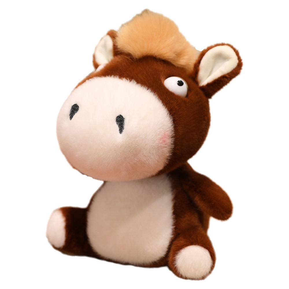 

Chinese Style Plush Pony Doll Soft Cartoon Steed Doll Plush Toys Stuffed Animal Toys Birthday Gift 18CM кофейный