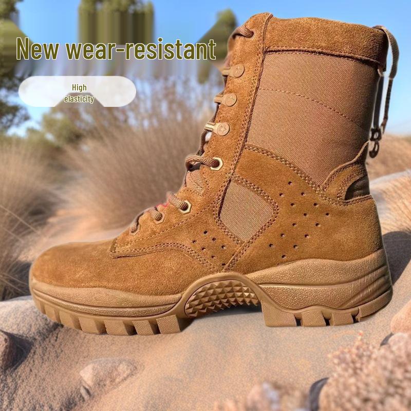 

Men s Tactical Brown Combat Boots: High-Elastic, Wear-Resistant, Carbon-Plated, Zippered War Training Boots Size 39 коричневий