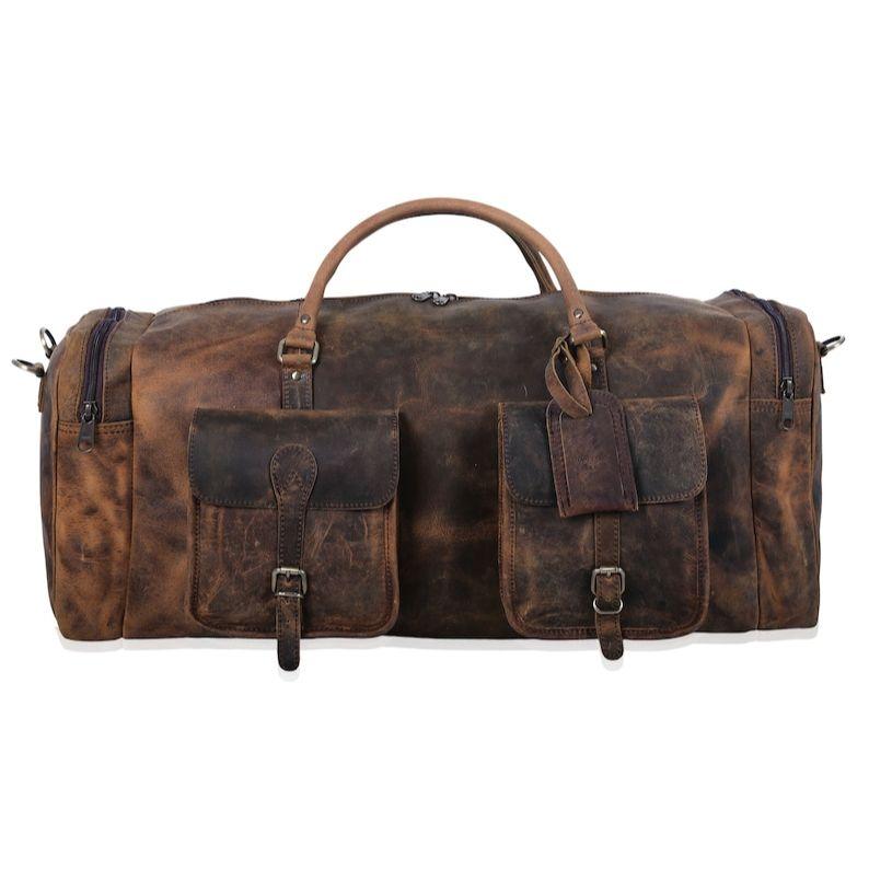 Leder-Reisetaschen, Leder-Reisetaschen, Leder-Reisegepäck, Leder-Gepäcktaschen, Leder-Übernachtungstaschen, für Männer und Frauen