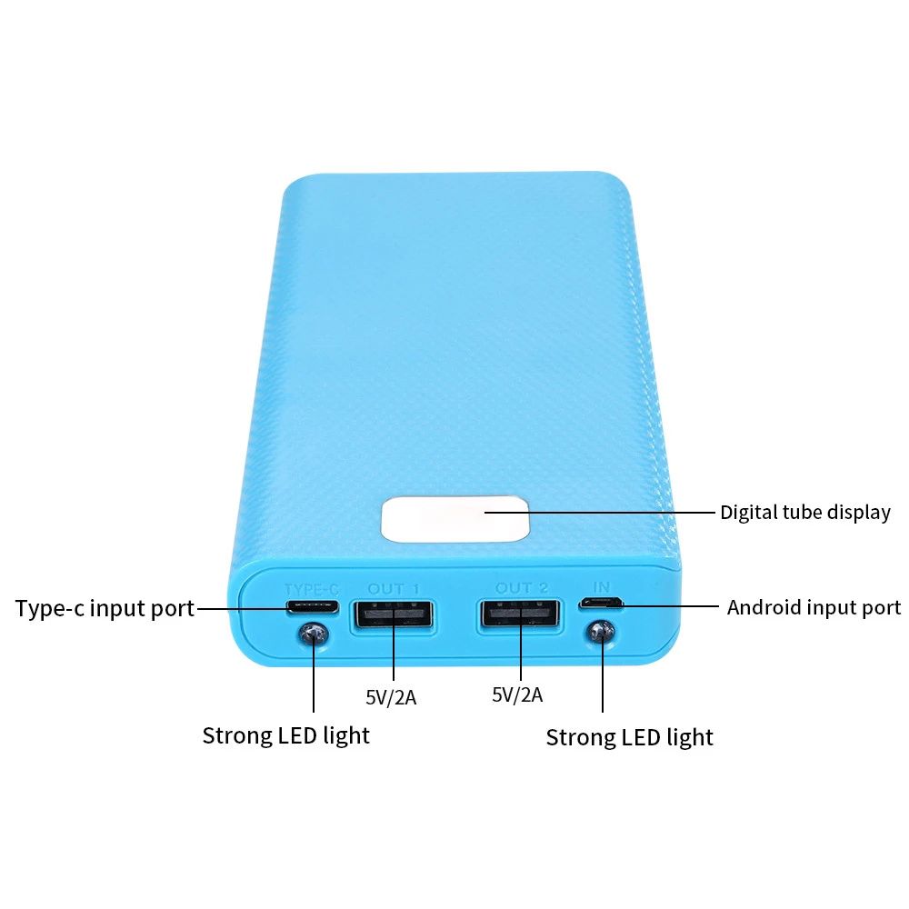 LCD Digital Display Battery Charger Box Power Bank Shell Power Bank Case Battery Storage Boxes