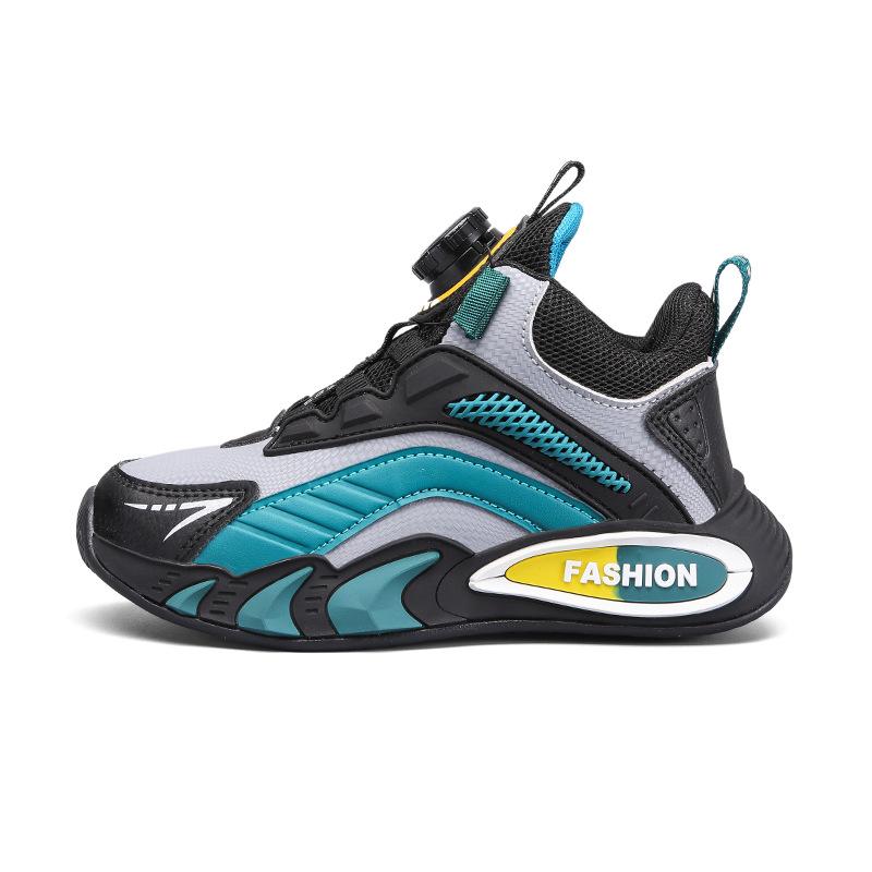 Lightweight, breathable, comfortable and fashionable, girls' casual rotating buckle, sports shoes, boys' shoes, mesh models, medium and older children
