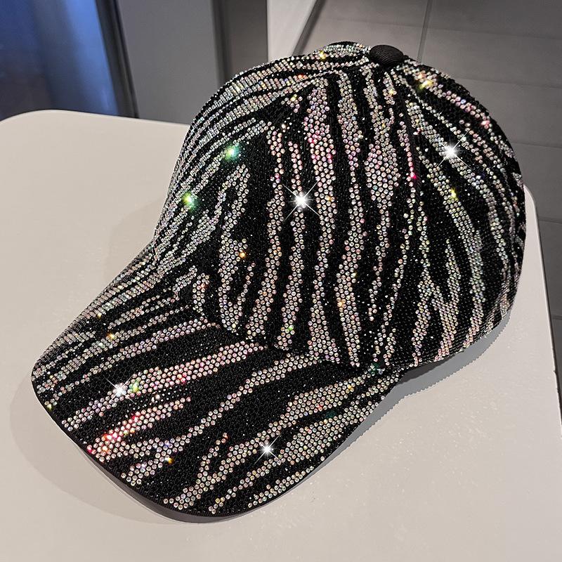 Appearance New Leopard Print Hot Diamond Baseball Hat Men's and Women's Outdoor Sunshade Sunscreen Hat European and American Fashion Casual Cap