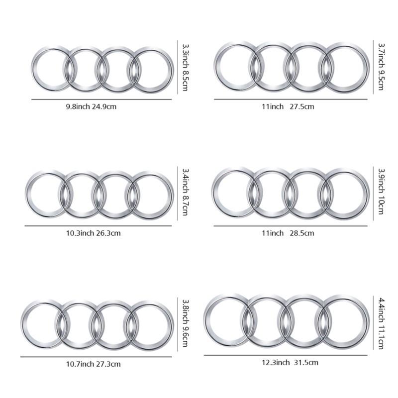 AQ3 For Z3 A3 A5 A4L A1 A7 A7L Q3 Q5 S3 TT Sline 4 Ring ABS Car Hood Front Bonnet Grill Rear Trunk Emblem Logo Badge Sticker Decal