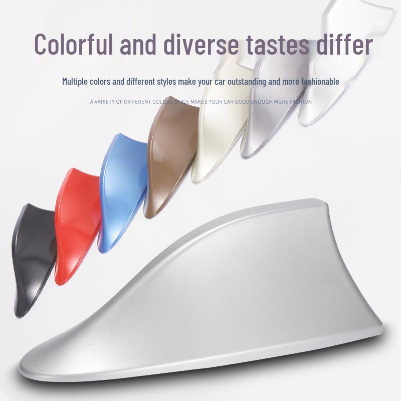 

Shark Fin Antenna for Car Roof: Radio Signal Enhancement, No-Drill Installation Silver with Signal Radio [Boxed]
