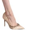 2025 New Pointed Rhinestone High-heeled Shoes Champagne Sexy Temperament Wedding Shoes Women's Thin Heels Light Mouth Shoes