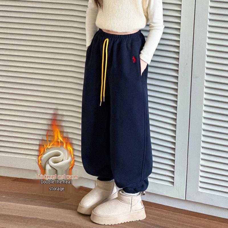 Dívčí zimní kalhoty s fleecovou podšívkou 2025: Husté, Pohodlné Ležérní Tepláky