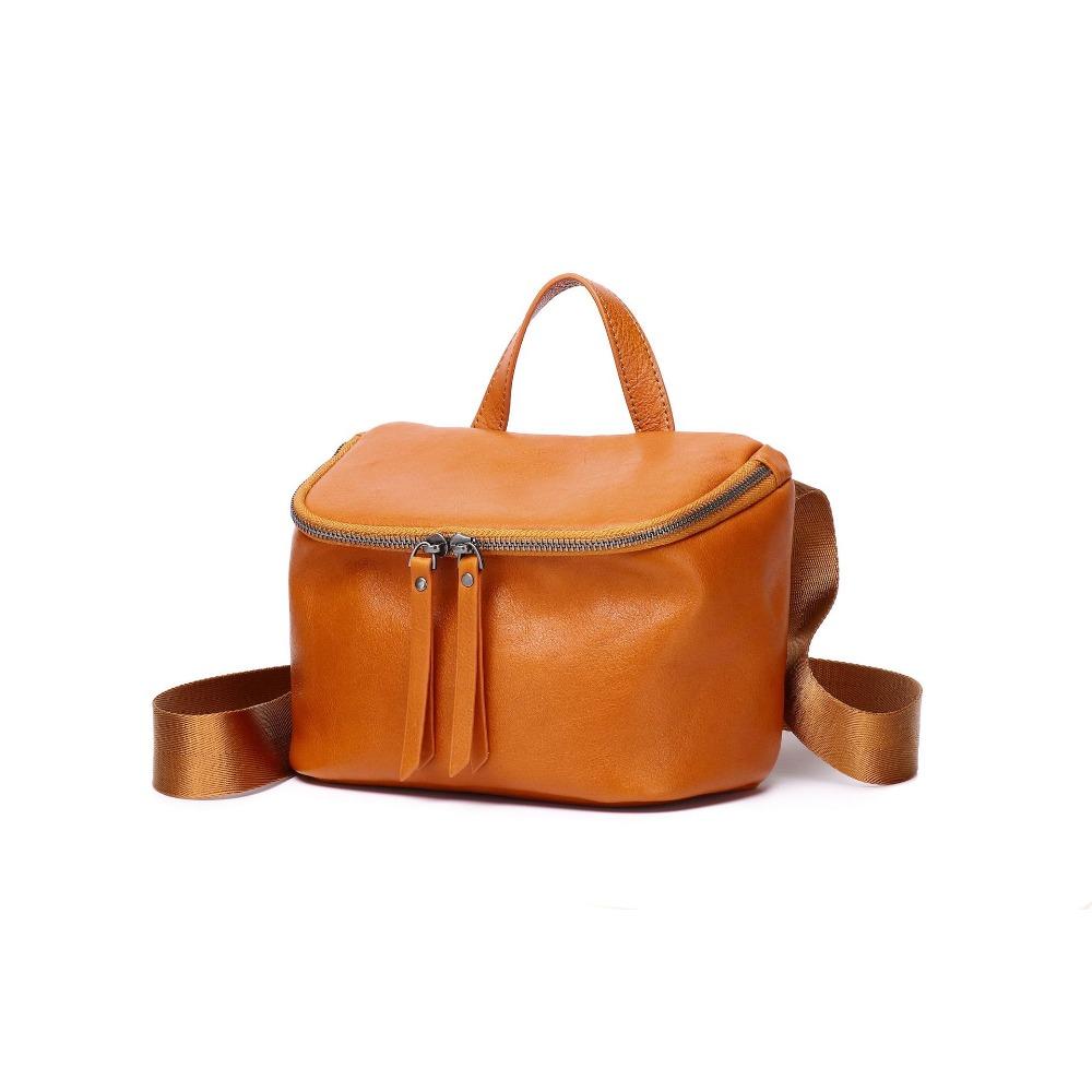 Women'S Bag First Layer Cowhide Simple Breast Bag Casual Fanny Pack Oblique Span Bag