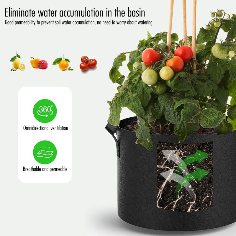 Black Non-Woven Fabric Planting And Cultivation Bag Thickened Felt Planting Pot Plant Planting Pot Home And Garden Gardening