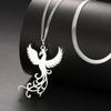 LIKGREAT Stainless Steel Phoenix Bird Firebird Necklace for Women Men Nature Animal Totem Choker Pendants Charm Jewelry Gift New
