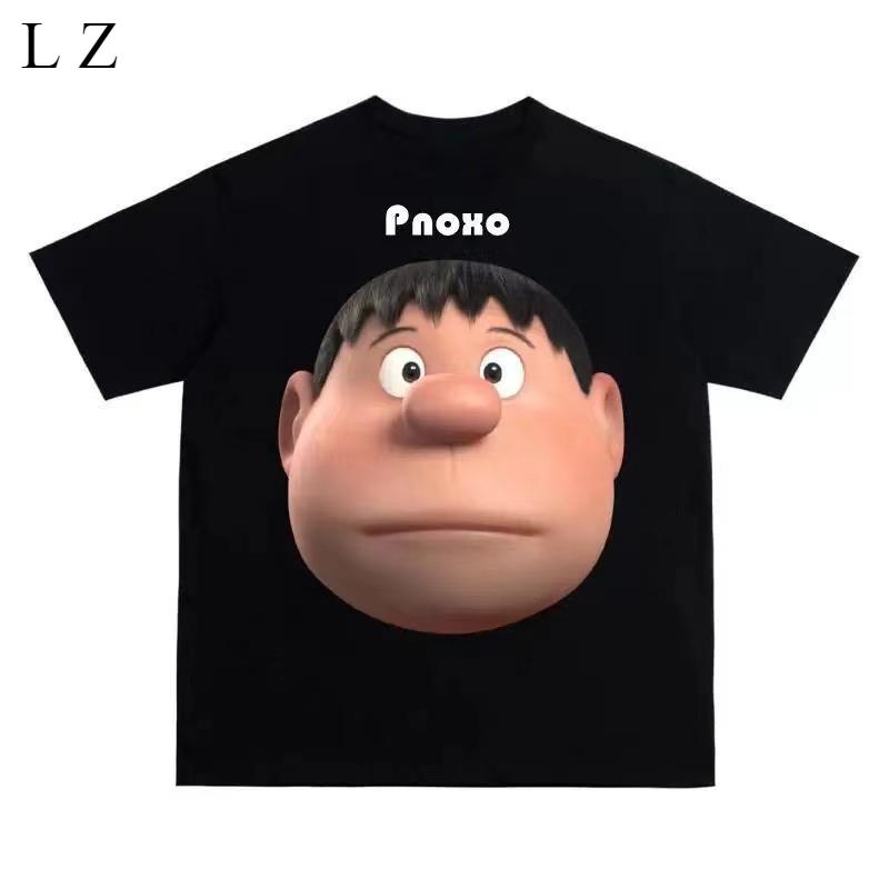 

Motorcycle big head versatile T-shirt men s and women s loose crew neck street style casual half-sleeved crew neck top 4XL