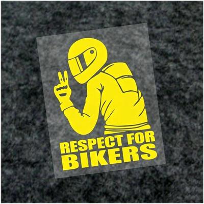 Respekt für Biker Wasserdichter Autoaufkleber Mehrere Farboptionen Perfekt für Motorradhelm Laptop Dekoration