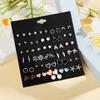 Korean Version of Fashion Sweet Love Bow 10 Pairs of Stud Earrings Set New Pearl Leaf Earrings