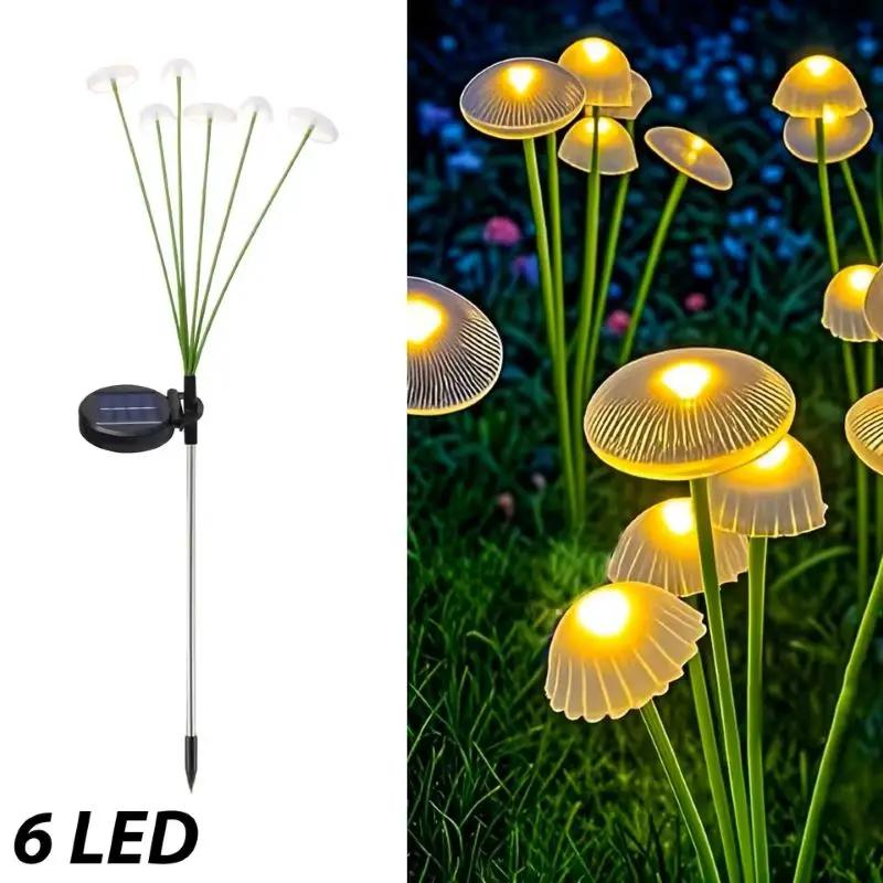 Solar Jellyfish Lights Mushroom Ground Plug Atmosphere Light Garden Decoration Lawn Lighting