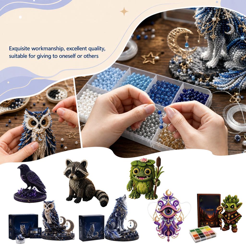Kit Fai da Te con Perline 3D per la Creazione di Gioielli e Decorazioni, 1 Confezione