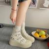 Black Retro High-top Platform Canvas Shoes Women's New Summer Height-increasing Versatile Board Shoes